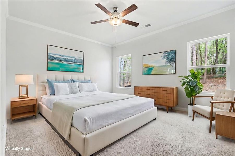 Furnished interior view inside a new home in The Fields of Walnut Creek, Pendergrass (Image 9).