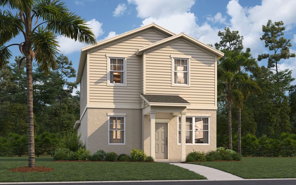 Representative exterior photo of a completed home built from the Logan by Stanley Martin Homes in Brack Ranch, St. Cloud, FL (Image 1). Representative exterior photo of a completed home built from the Logan by Stanley Martin Homes in Brack Ranch, St. Cloud, FL (Image 1).