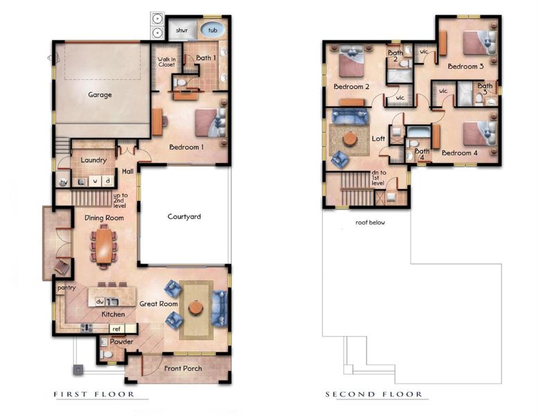 2D floor plan layout of this home in , Stuart, FL (Image 4).