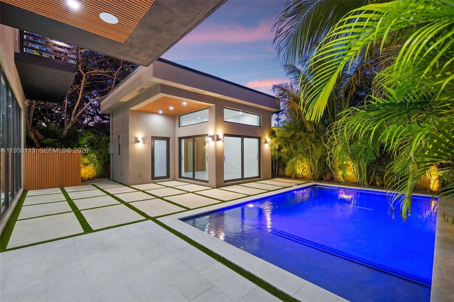 Exterior details and patio area of a home in , Miami (Image 45). Exterior details and patio area of a home in , Miami (Image 45).