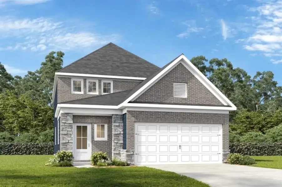 Front exterior of a new home in Greene Farm, Cartersville, GA, highlighting curb appeal (Image 1). Front exterior of a new home in Greene Farm, Cartersville, GA, highlighting curb appeal (Image 1).