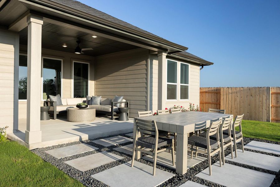 Exterior details and patio area of a home in Parkton Square, Kyle (Image 3). Exterior details and patio area of a home in Parkton Square, Kyle (Image 3).