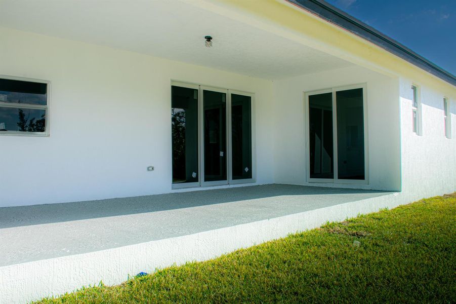 Covered patio- open grass area Covered patio- open grass area