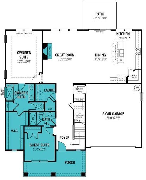 2D floor plan layout of this home in Waxhaw Landing, Monroe, NC (Image 3). 2D floor plan layout of this home in Waxhaw Landing, Monroe, NC (Image 3).