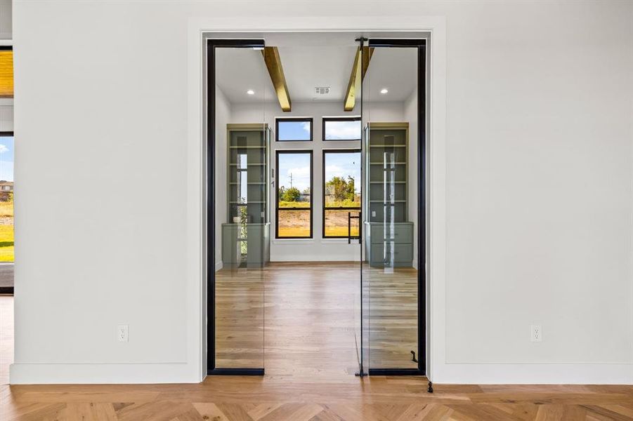 Frameless Glass Entry to Study off Entry Frameless Glass Entry to Study off Entry