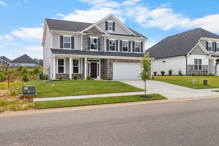 Front exterior of a new home in Windsor, North Augusta, SC, highlighting curb appeal (Image 22).