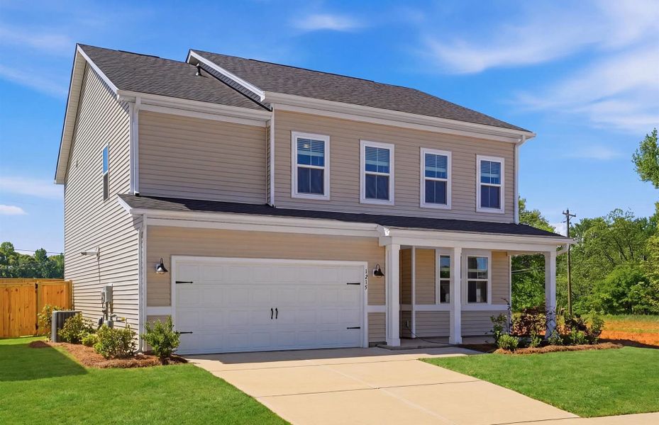 Front exterior of a new home in Fox Hollow, Spartanburg, SC, highlighting curb appeal (Image 19). Front exterior of a new home in Fox Hollow, Spartanburg, SC, highlighting curb appeal (Image 19).