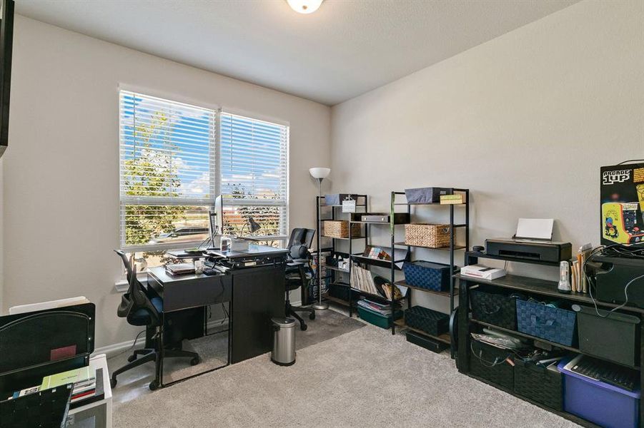 View of carpeted office space