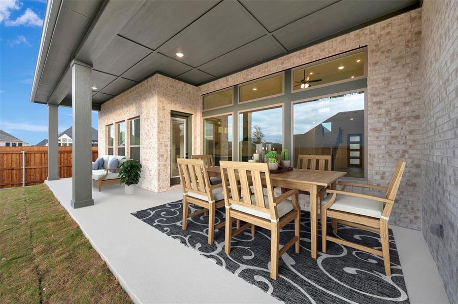 Exterior details and patio area of a home in Terraces – Estates, Rockwall (Image 3).