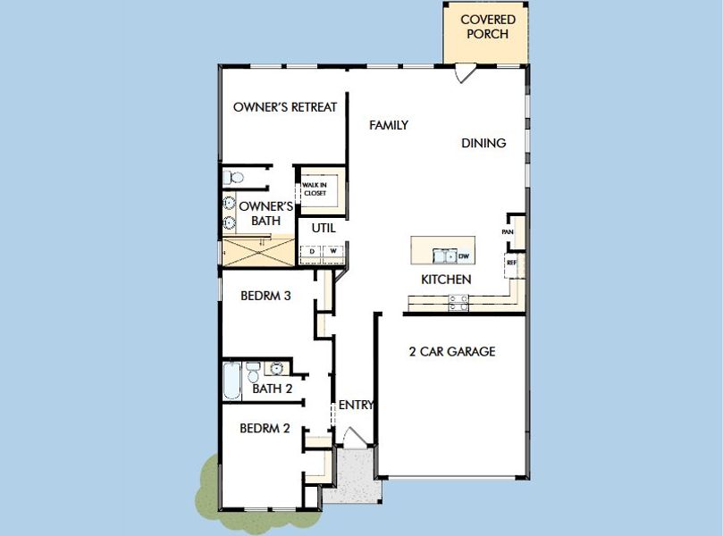 2D floor plan layout for the The Cypress by David Weekley Homes in Meyer Ranch – Select Reserve Series, Canyon Lake, TX (Image 3). 2D floor plan layout for the The Cypress by David Weekley Homes in Meyer Ranch – Select Reserve Series, Canyon Lake, TX (Image 3).