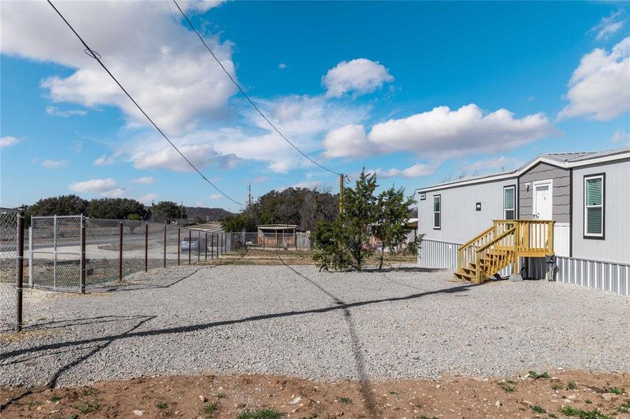 Exterior details and patio area of a home in , Brownwood (Image 2). Exterior details and patio area of a home in , Brownwood (Image 2).