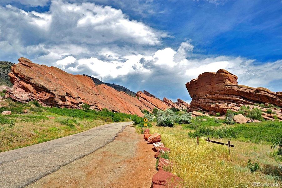 Red Rocks Park is a Denver Mountain Park with a variety of trails located within the park Red Rocks Park is a Denver Mountain Park with a variety of trails located within the park