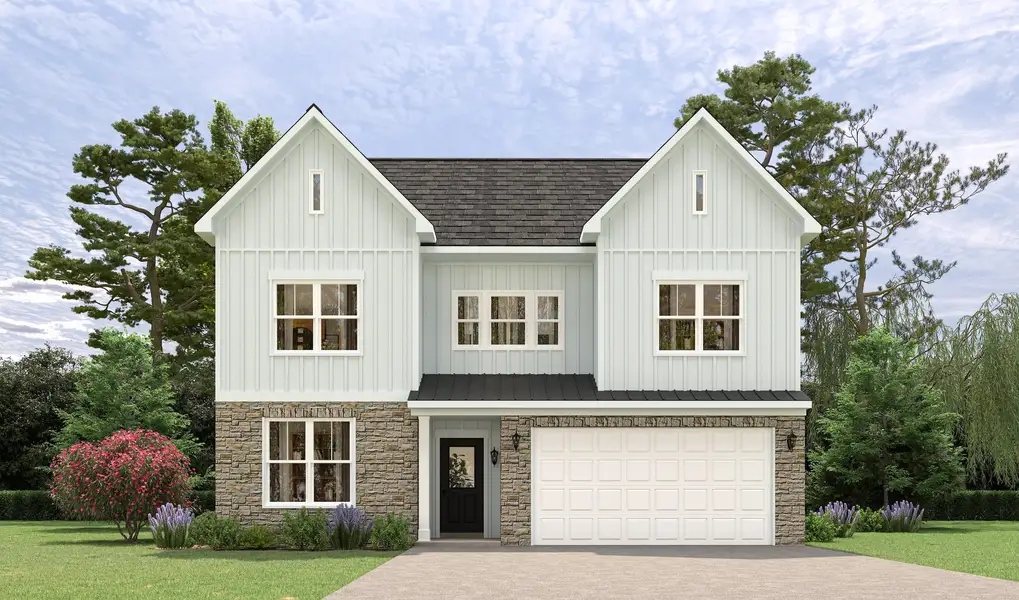 Representative exterior photo of a completed home built from the Jordan by Caruso Homes in Blue Run, Raleigh, NC (Image 23). Representative exterior photo of a completed home built from the Jordan by Caruso Homes in Blue Run, Raleigh, NC (Image 23).