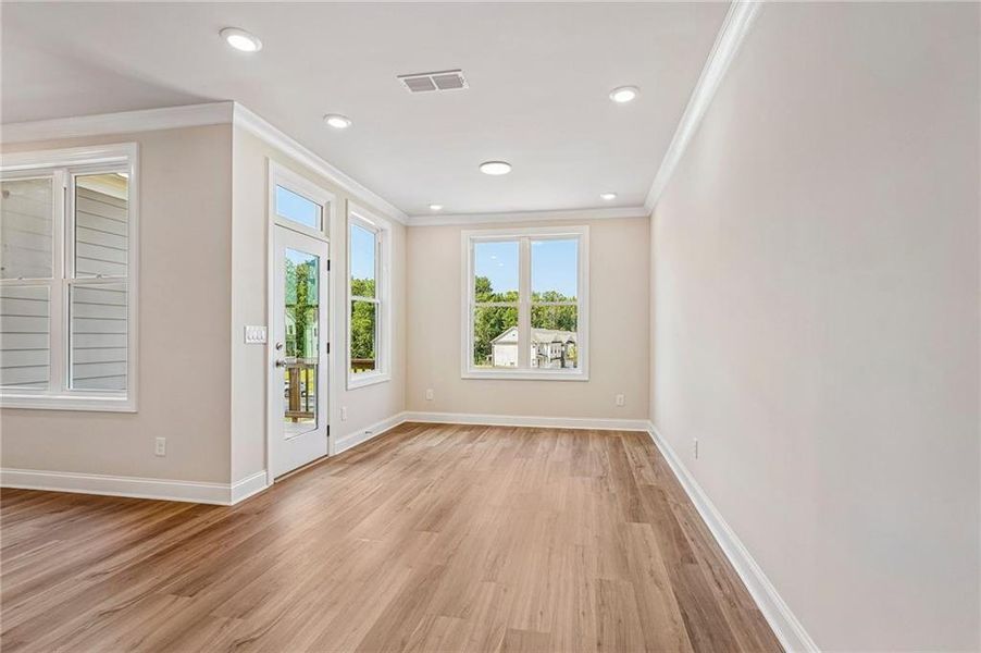Spacious, unfurnished interior of a new home in Waterside Townhomes, Peachtree Corners (Image 32). Spacious, unfurnished interior of a new home in Waterside Townhomes, Peachtree Corners (Image 32).