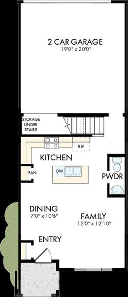 2D floor plan layout of this home in Hardy Pond Townhomes, Rock Hill, SC (Image 2).