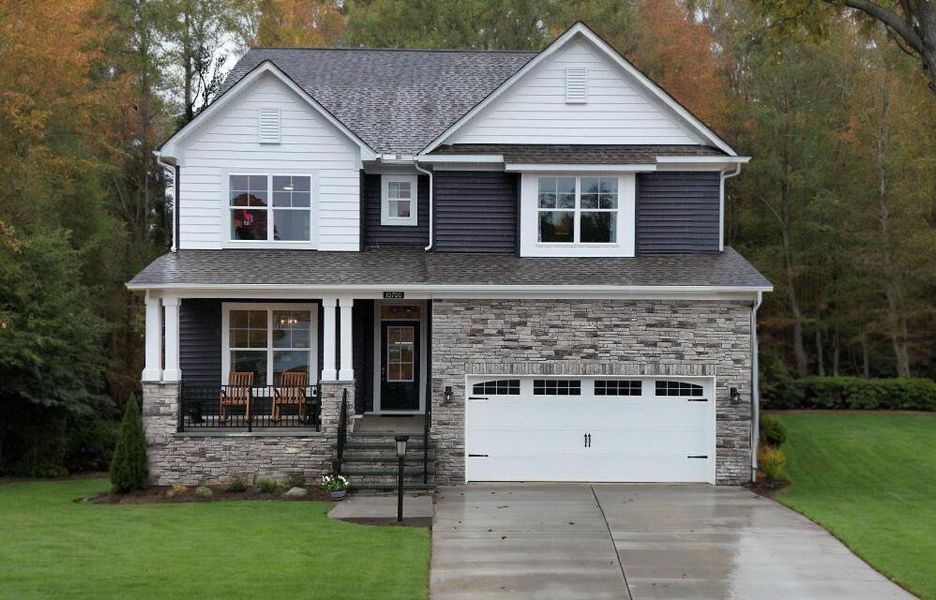 Representative exterior photo of a completed home built from the Davidson by Eastwood Homes in Enclave at Riverdale, Huntersville, NC (Image 2).