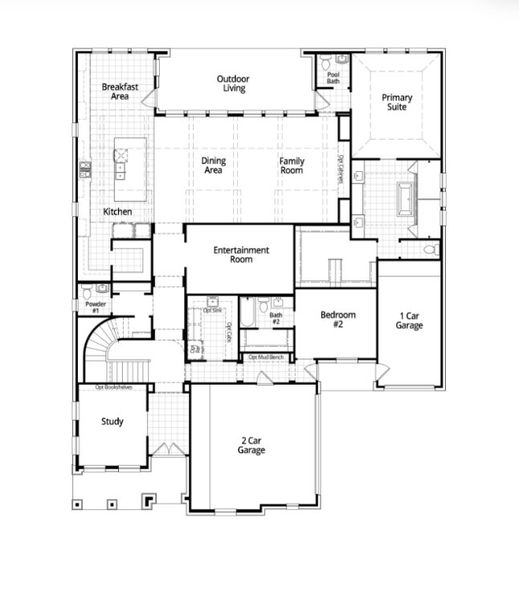 2D floor plan layout for the Varese by Highland Homes in The Grove Frisco: 95ft. lots, Frisco, TX (Image 26). 2D floor plan layout for the Varese by Highland Homes in The Grove Frisco: 95ft. lots, Frisco, TX (Image 26).