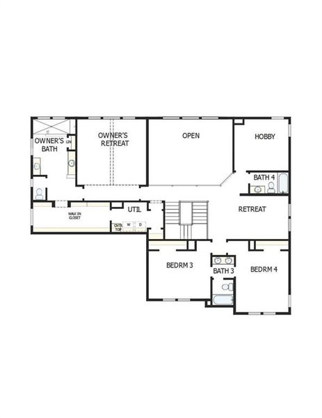 2D floor plan layout of this home in Meadow Brook Farms, Cumming, GA (Image 4).