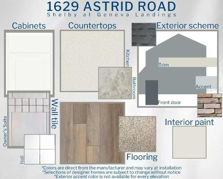 Sample of building materials used in homes in Geneva Landings, Davenport (Image 3).