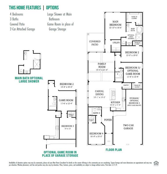 2D floor plan layout for the Orlando – 45′ Lot by Chesmar Homes in Wildrye, Waller, TX (Image 4).