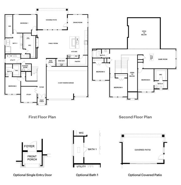 2D floor plan layout for the The Denison by D.R. Horton in Sola Vista at West Cypress Hills, Briarcliff, TX (Image 3).