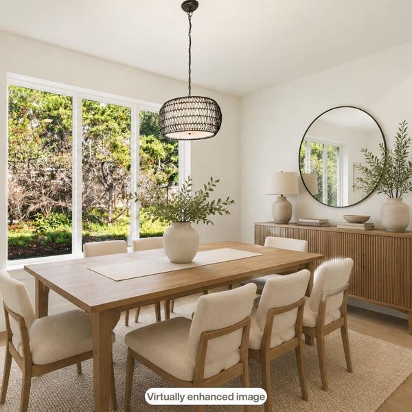 Virtually staged dining area