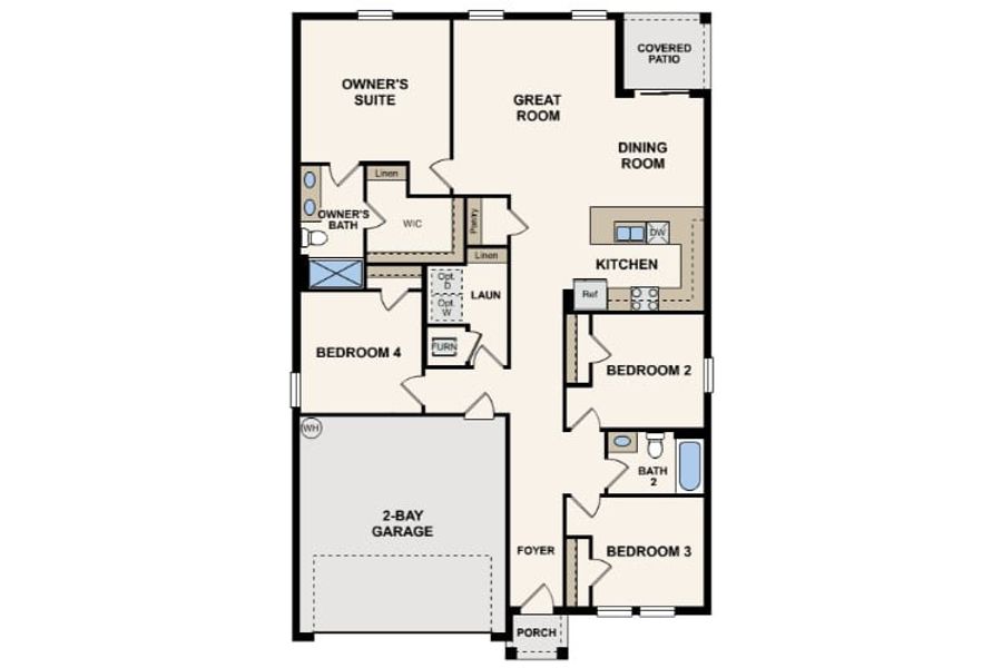 2D floor plan layout for the Quail Ridge by Century Complete in Belle Lago, Lake Wales, FL (Image 3).