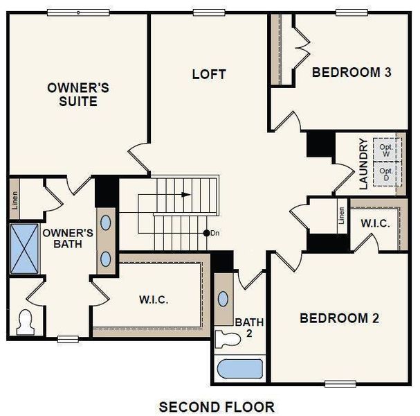 2D floor plan layout of this home in Hawthorne Reserve, Dallas, GA (Image 3).