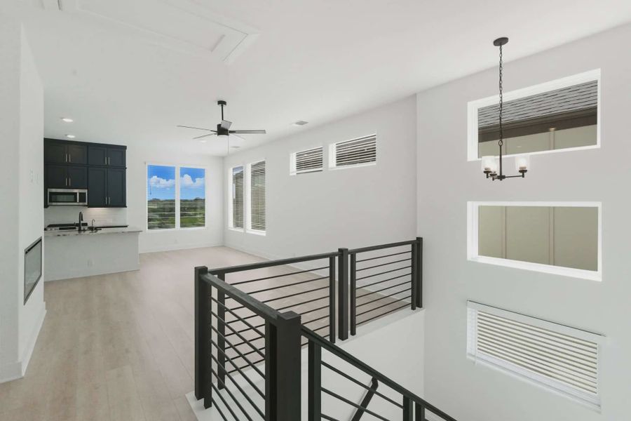 Representative furnished interior of a home built from the Athena by Chesmar Homes in Prominence Urban, San Antonio (Image 3).