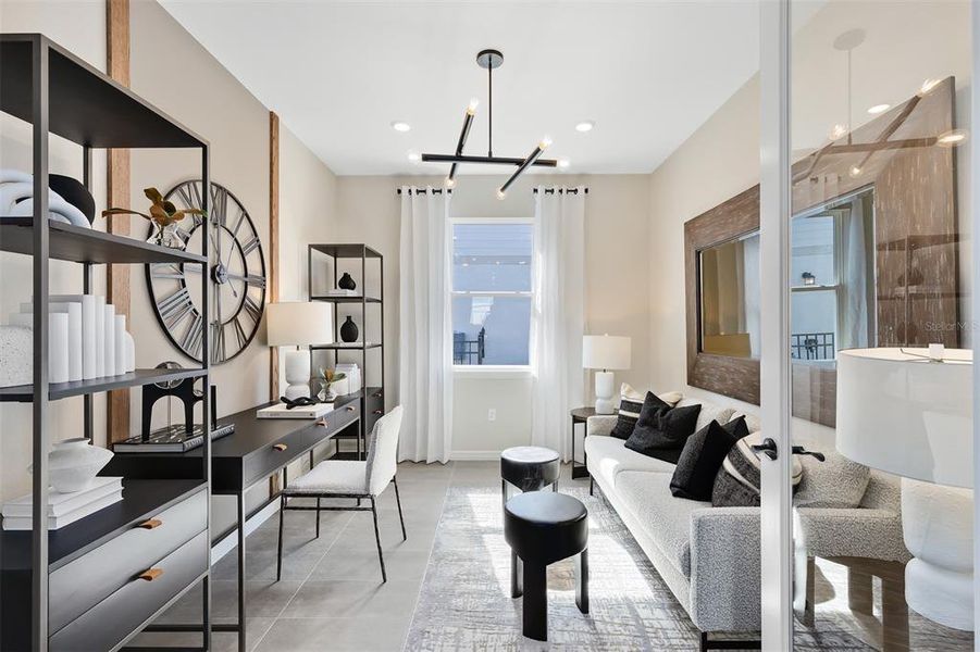 Model Home Design Only. Pictures and furnishings are for illustrative purposes only. Elevations, colors and options may vary. Furniture is for model home staging only.