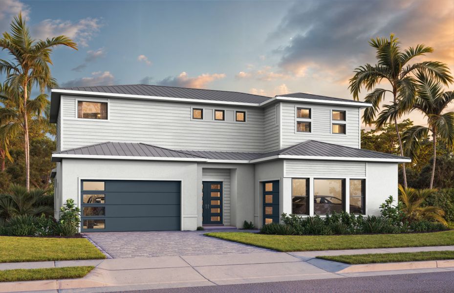 Representative exterior photo of a completed home built from the Livingston II by DiVosta in Amara, Lake Worth, FL (Image 1). Representative exterior photo of a completed home built from the Livingston II by DiVosta in Amara, Lake Worth, FL (Image 1).