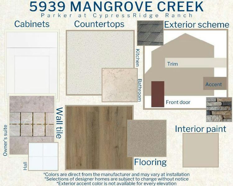 Parker - Colors for this home