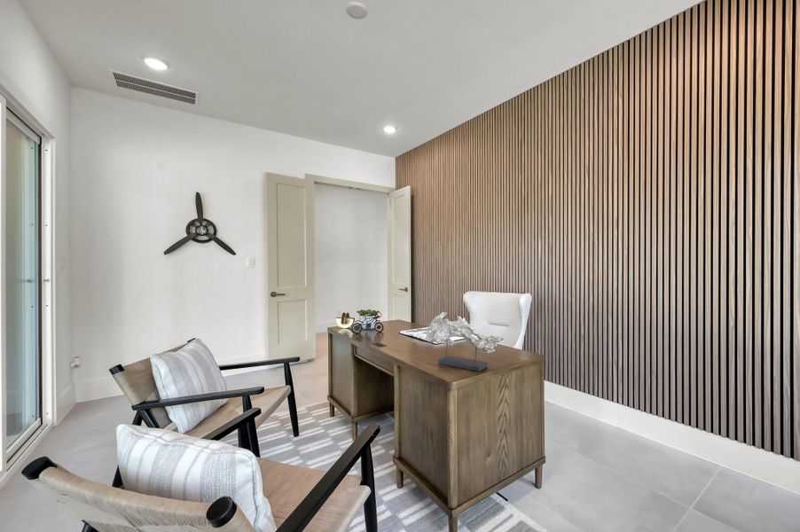 Thoughtfully positioned for both privacy and inspiration, the flex room offers a quiet retreat with natural light, refined finishes, and a sophisticated setting ideal for working, reflecting or playtime.