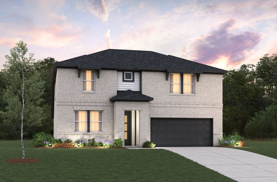 Representative exterior photo of a completed home built from the Rainier by Beazer Homes in Laurel Landing: Landmark Collection, Alvin, TX (Image 10).