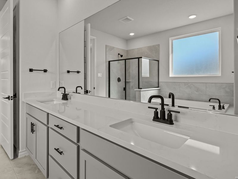 Furnished interior view inside a new home in Potranco Oaks, Castroville (Image 14).