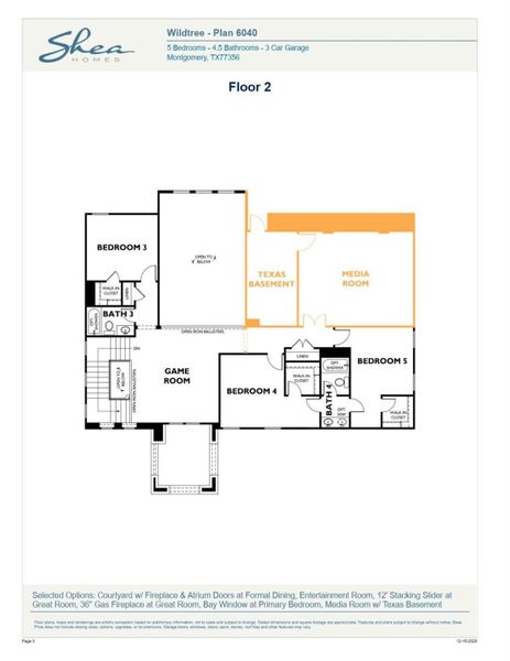 2D floor plan layout of this home in , Montgomery, TX (Image 2). 2D floor plan layout of this home in , Montgomery, TX (Image 2).