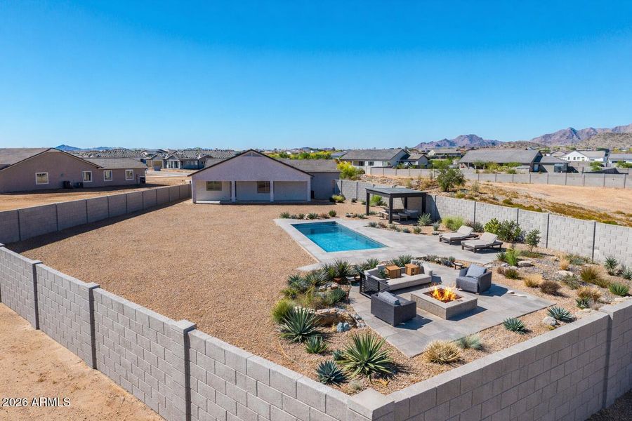 Desert modern backyard retreat with pool