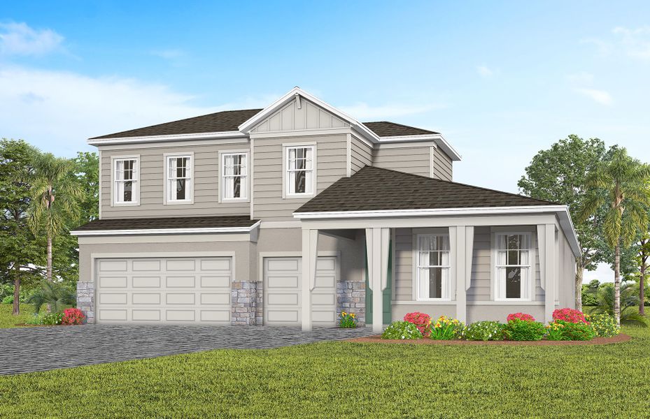 Representative exterior photo of a completed home built from the Mahogany Grand by Pulte Homes in Lakehaven Estates, Clermont, FL (Image 24). Representative exterior photo of a completed home built from the Mahogany Grand by Pulte Homes in Lakehaven Estates, Clermont, FL (Image 24).