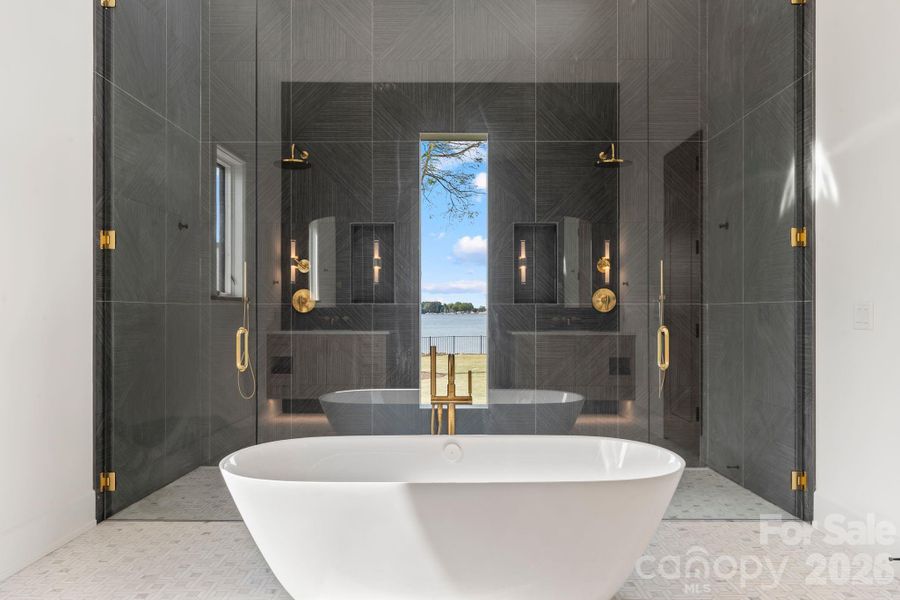 Primary Dual Shower with Free Standing Tub