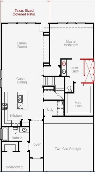 2D floor plan layout of this home in The Meadows at Imperial Oaks, Spring, TX (Image 2). 2D floor plan layout of this home in The Meadows at Imperial Oaks, Spring, TX (Image 2).