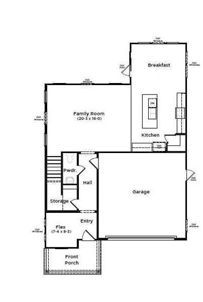 2D floor plan layout of this home in Creekside at Andrews, Summerville, SC (Image 5). 2D floor plan layout of this home in Creekside at Andrews, Summerville, SC (Image 5).