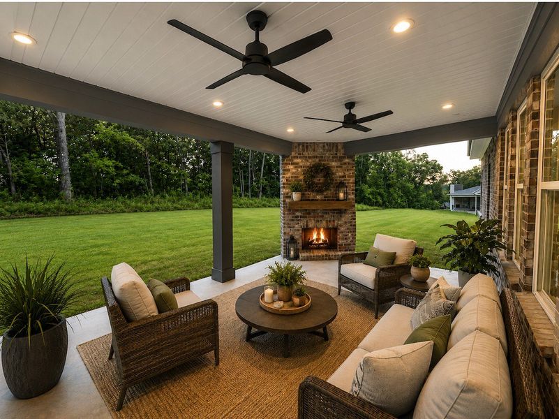 Ai vision of back porch possibilities. Home does not back up to the woods Ai vision of back porch possibilities. Home does not back up to the woods
