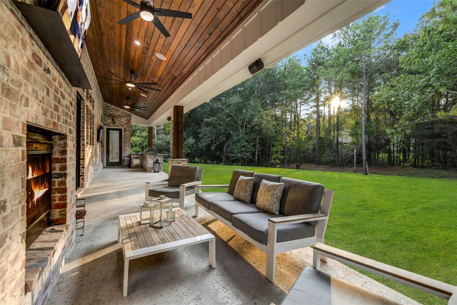 Covered Patio with Fireplace