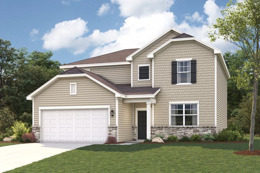 A house with a garage. A house with a garage.