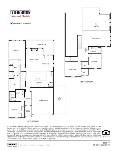 2D floor plan layout of this home in Lakewood Trails, Forney, TX (Image 2). 2D floor plan layout of this home in Lakewood Trails, Forney, TX (Image 2).