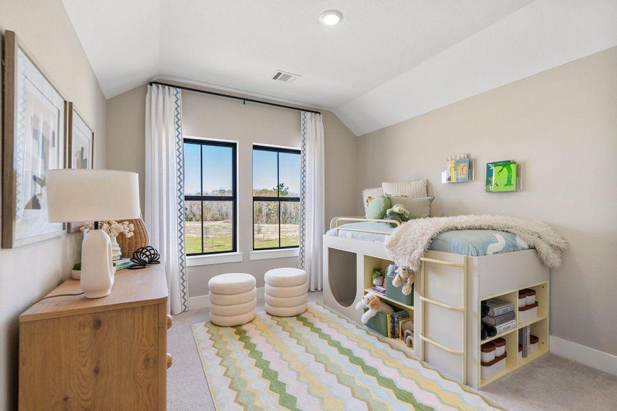 A bright and inviting children’s bedroom featuring ample space for play, rest, and study, complemented by a spacious walk-in closet with a window that provides natural light and added functionality. Also, and en-suite bathroom A bright and inviting children’s bedroom featuring ample space for play, rest, and study, complemented by a spacious walk-in closet with a window that provides natural light and added functionality. Also, and en-suite bathroom