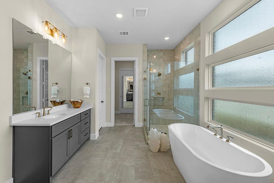 Furnished interior view inside a new home in Bridgeland, Cypress (Image 14).