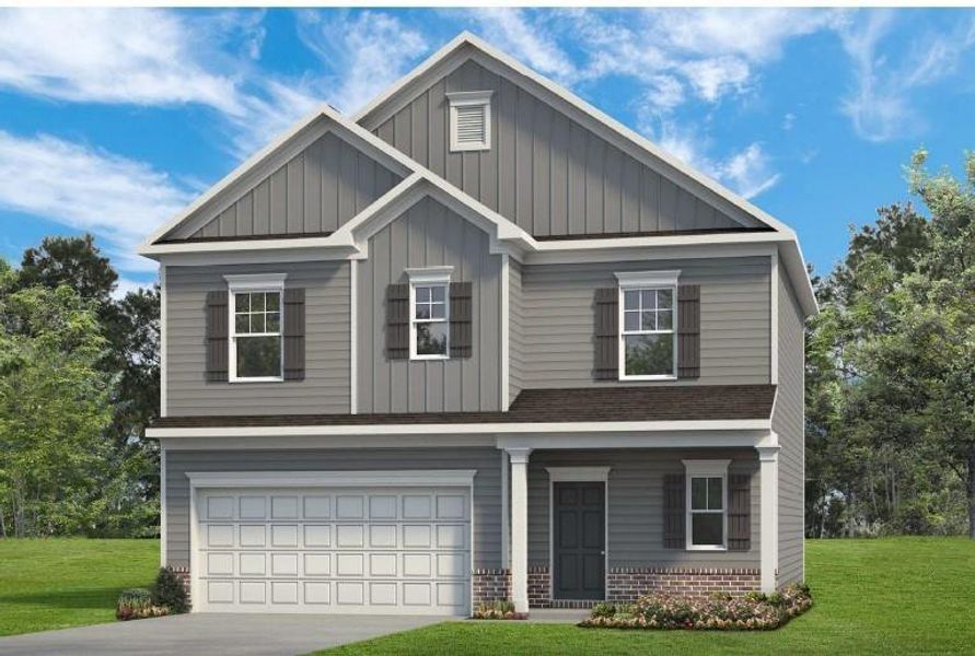Front exterior of a new home in Duncan Farm, Cartersville, GA, highlighting curb appeal (Image 2).