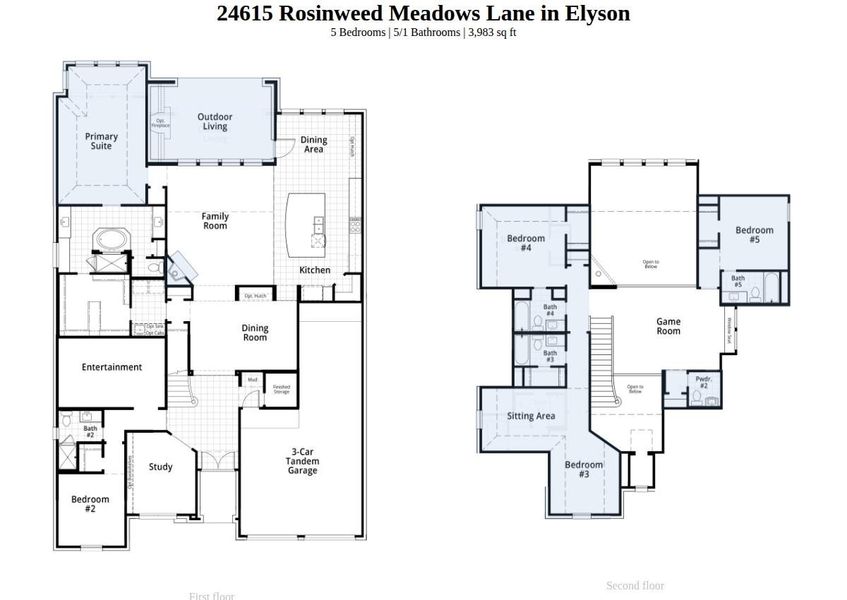 This beautiful two-story floor plan features an open-concept layout with selected options that add enhanced living spaces and versatile rooms throughout the home.