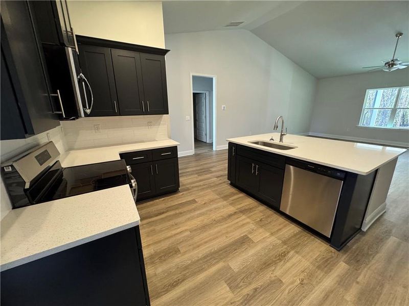 Furnished interior view inside a new home in The Fields of Walnut Creek, Pendergrass (Image 4).